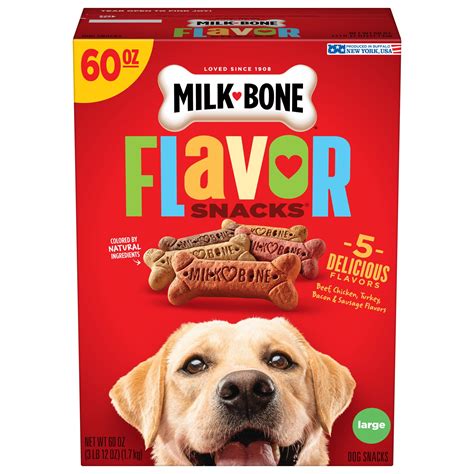 Milk-Bone Flavor Snacks Large Dog Biscuits, Flavored Crunchy Dog Treats, 60 oz. - Walmart.com