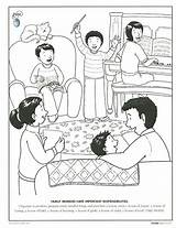Happy Clean Living Primary 3 Lesson 39  Family coloring Pages Fhe sketch template