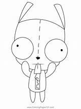 Cute Girl Invader Zim Coloring Page For Kids  Free sketch template