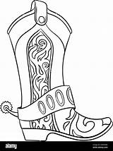 Cowboy Boots Isolated Coloring Page For Kids Stock Vector Image & Art  sketch template