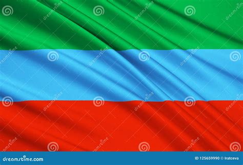 Flag of Republic of Dagestan, Russian Federation Stock Illustration - Illustration of europe ...
