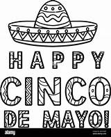 Happy Cinco de Mayo Isolated Coloring Page Stock Vector Image & Art  Alamy sketch template