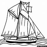 Schooner Sailboat Online Coloring Page sketch template