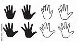 Human palm hand Vector Silhouette On White Background Icon 10  sketch template