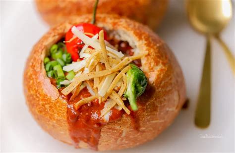 Cheesy Chili Bread Bowl + Garlicky Fried Tortillas