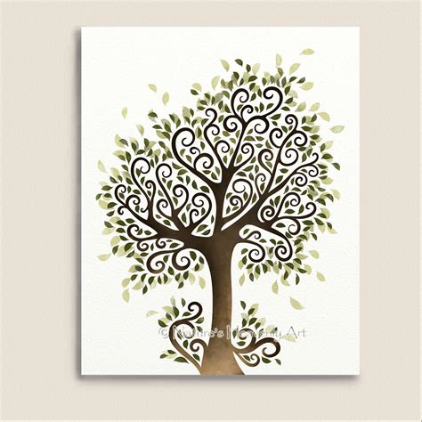 Whimsical Tree Art Print Nature Wall Decor Fantasy