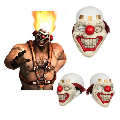 Xcoser Twisted Metal Sweet Tooth Mask Halloween Cosplay Killer Clown ...