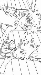 Gon And killua coloring Page  Coloring Pages Chibi sketch template
