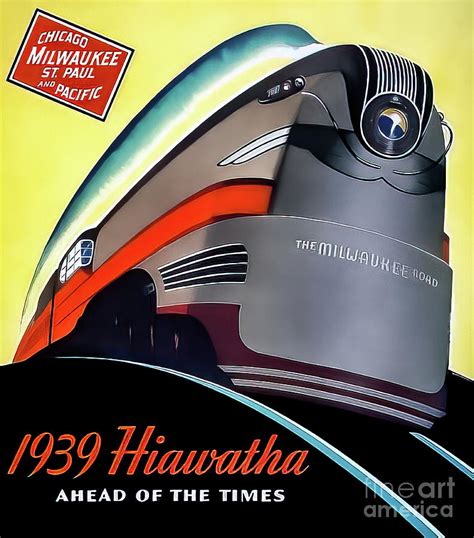 Hiawatha Art Deco Train Poster 1939 Drawing by M G Whittingham - Pixels