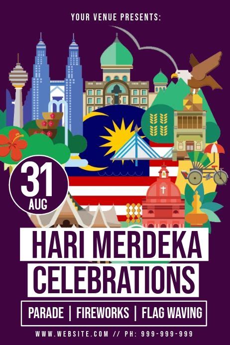 Hari Merdeka Poster | Event poster template, Poster template design ...