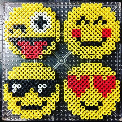 Perler Beads patterns emojis, 拼豆图纸 | Melt beads patterns, Perler bead ...