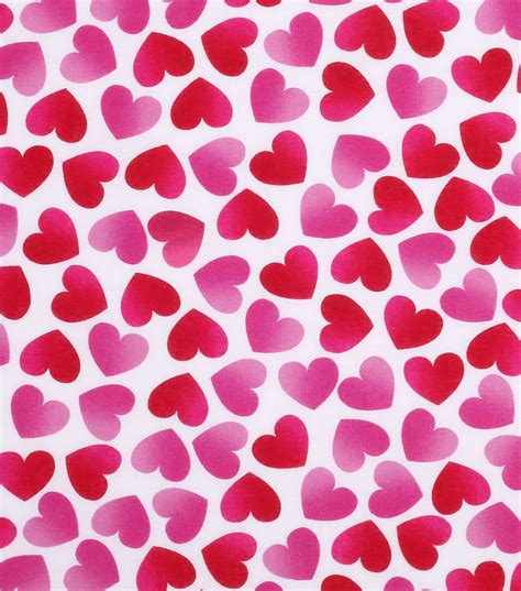 Valentine's Day Print Fabric 43'' - White with Pink Hearts Owl Fabric ...