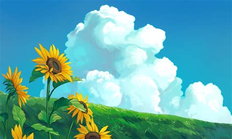 Anime Sunflowers Wallpapers - Wallpaper Cave