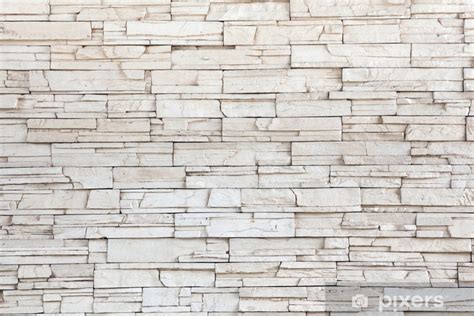 Carta da Parati Tile White Stone Texture muro di mattoni - PIXERS.IT