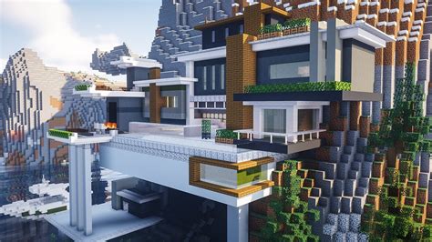 Ultimate Modern Mountain House | Minecraft Timelapse + Tour - YouTube