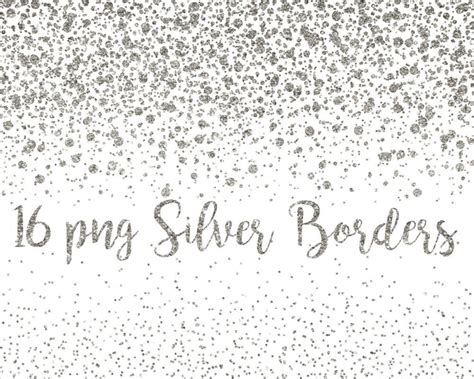 Silver Glitter Border, Confetti Borders,clipart Silver, Glitter Clip ...