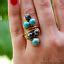 Hematite & Turquoise Crystals Handmade Ring - Any Size | eBay