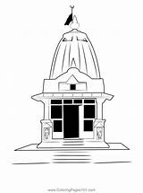 Temple 2 Coloring Page For Kids  Free Temples Printable Pages sketch template