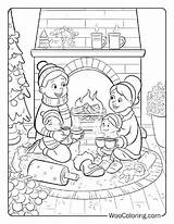 Family Coloring For Kids Happy Gingerbread Page Free sketch template