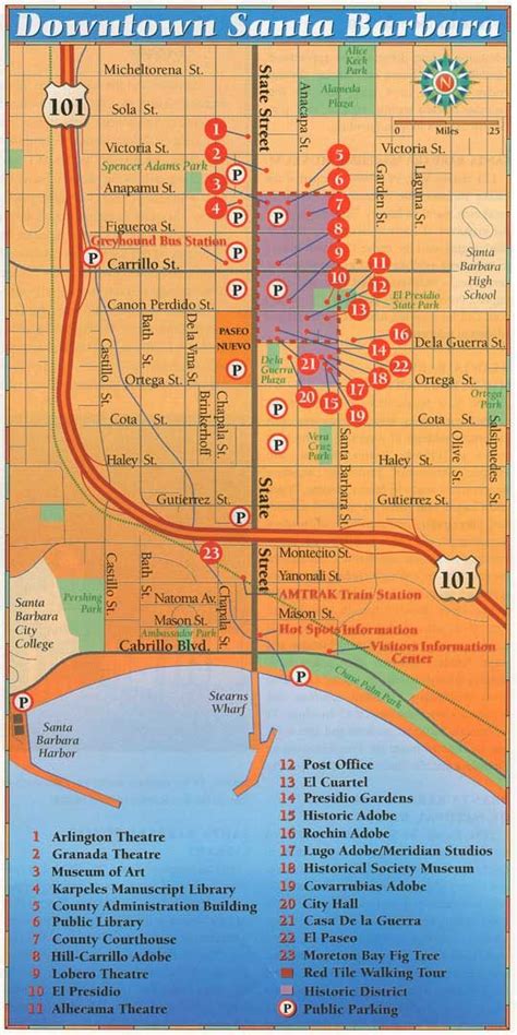 Map of Downtown Santa Barbara - State Street