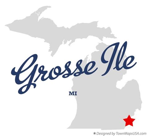 Map of Grosse Ile, MI, Michigan