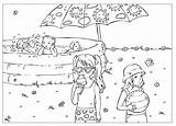 Two Kids Bathing In A Swimming Pool And Girls coloring Page  sketch template