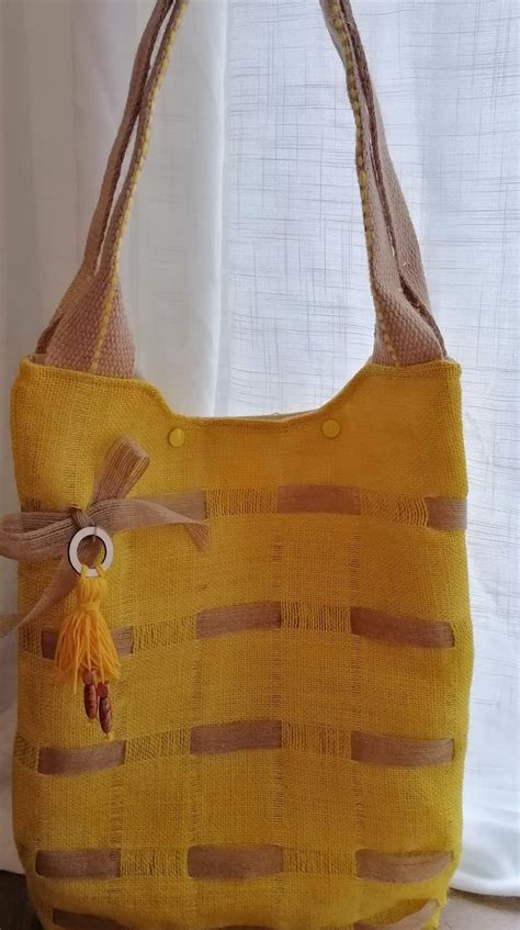 Original handmade Yellow jute bag | Etsy | Jute bags, Jute tote bags, Bags