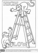 Preschool Opposites Coloring Pages sketch template