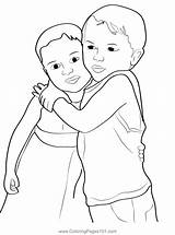 Sweet Romantic Hug Coloring Page For Kids  Free Hugging Day Printable sketch template