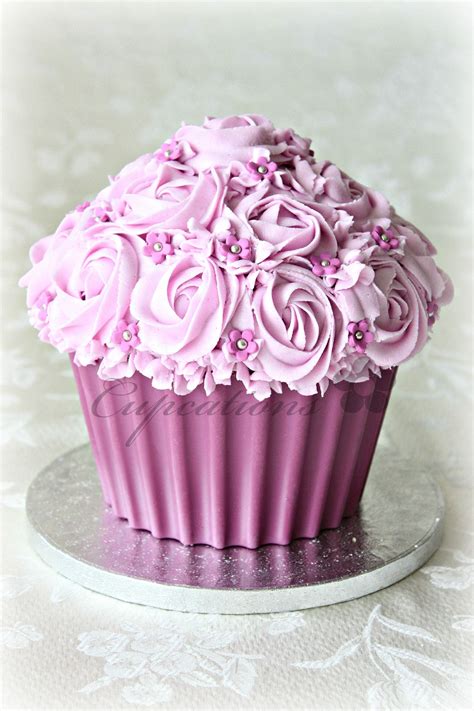 Pink Giant Cupcake | Big cupcake, Large cupcake cakes, Giant cupcake cakes