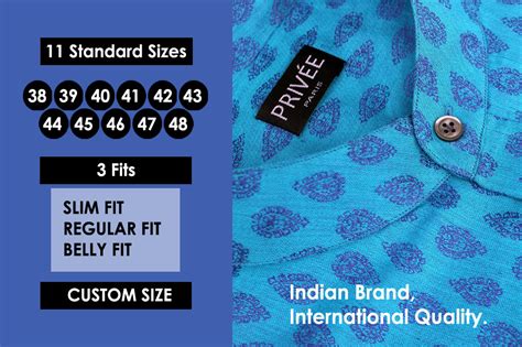 Shirt size chart (India) up to XXXXL Shirts for Men – Privee Paris