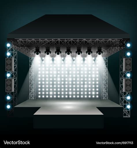 Concert stage with spotlights Royalty Free Vector Image