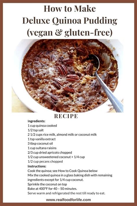 Deluxe Quinoa Pudding (vegan & gluten-free) Recipe | Recipe | Quinoa ...