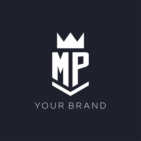 MP logo with shield and crown, initial monogram logo design 23564588 ...