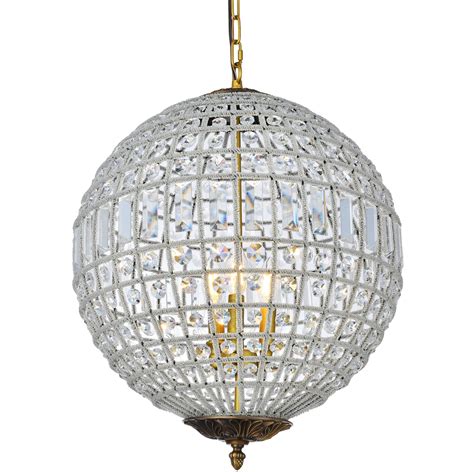 Elegant Lighting 1205D18 Olivia 18" Wide 3 Light Crystal Globe Pendant - Walmart.com - Walmart.com