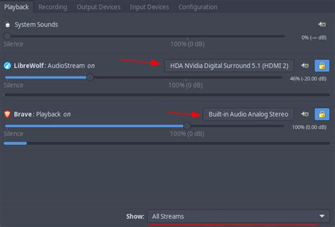 How to make some windows play sound through the HDMI output and others use the laptop output