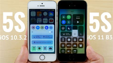 iPhone 5S iOS 10.3.2 vs iPhone 5S iOS 11 Beta 3! - YouTube