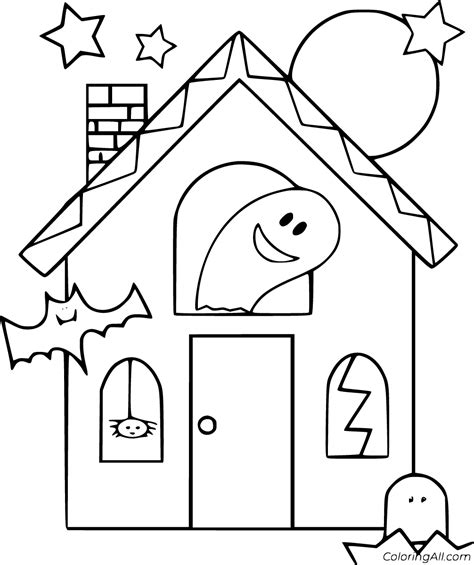 Haunted House Coloring Pages (24 Free Printables) - ColoringAll