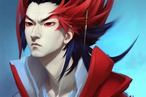 onmyoji portrait, ( ootengu ), androgynous male, fine | Stable ...