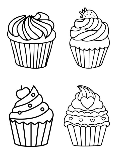 Print These Cute Cupcake Coloring Pages for Kids and Adults