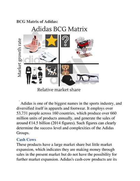 BCG Matrix of Adidas marketing - BCG Matrix of Adidas: Adidas is one of ...