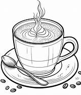 Coffee Cup Coloring Page sketch template
