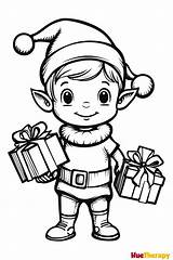 Printable Christmas Elf Coloring Page  Nation sketch template