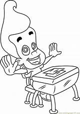 Jimmy Neutron Genius Boy Coloring Page For Kids  Free The Adventures sketch template