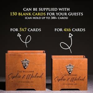 Wedding Guest Book Alternative, Personalized Advice Box W/ Cards 4x6 & 5x7, Custom Wooden ...