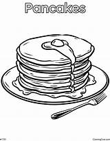 Pancakes Coloring Page sketch template