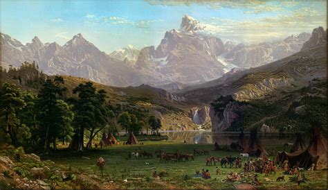 Title:Rocky Mountain, Lander's Peak Artist: Albert Bierstadt, Date: 1863 ⚫ atmospheric ...