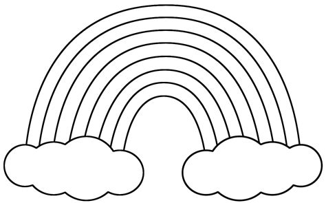 Rainbow with Clouds - Coloring Page (St. Patrick's Day) | Coloring pages nature, Rainbow clipart ...