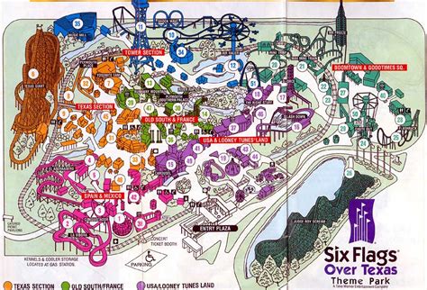 Theme Park Brochures Six Flags Over Texas Map 1997 | ThemeParkBrochures.net