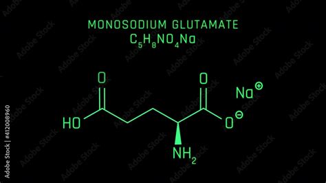 Monosodium Glutamate or MSG also known as Sodium Glutamate Molecular ...